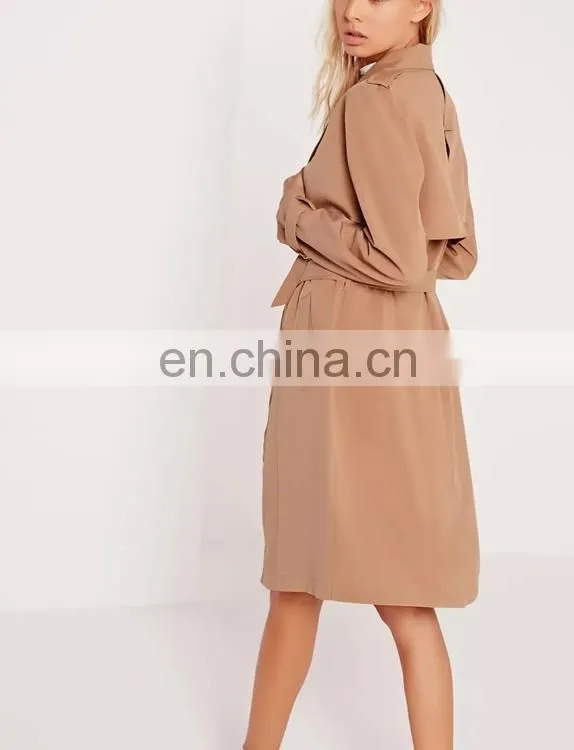 Custom design camel wool coats ladies long coats latast pant coat design