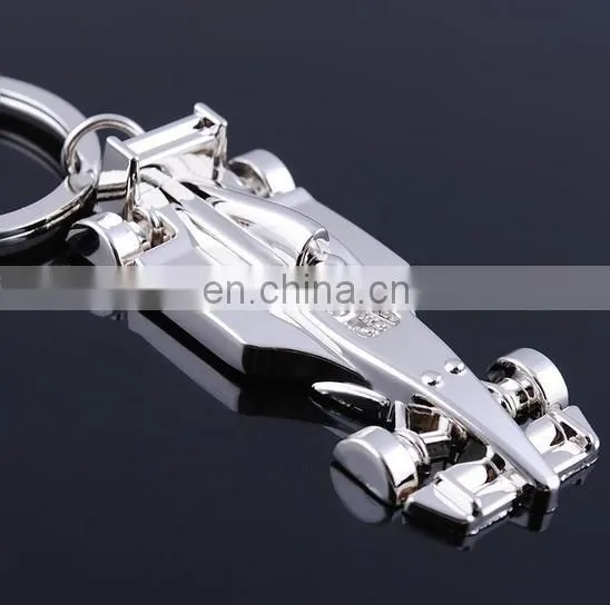 Creative Simulation Racing Car Logo Metal Key Chain with Ring