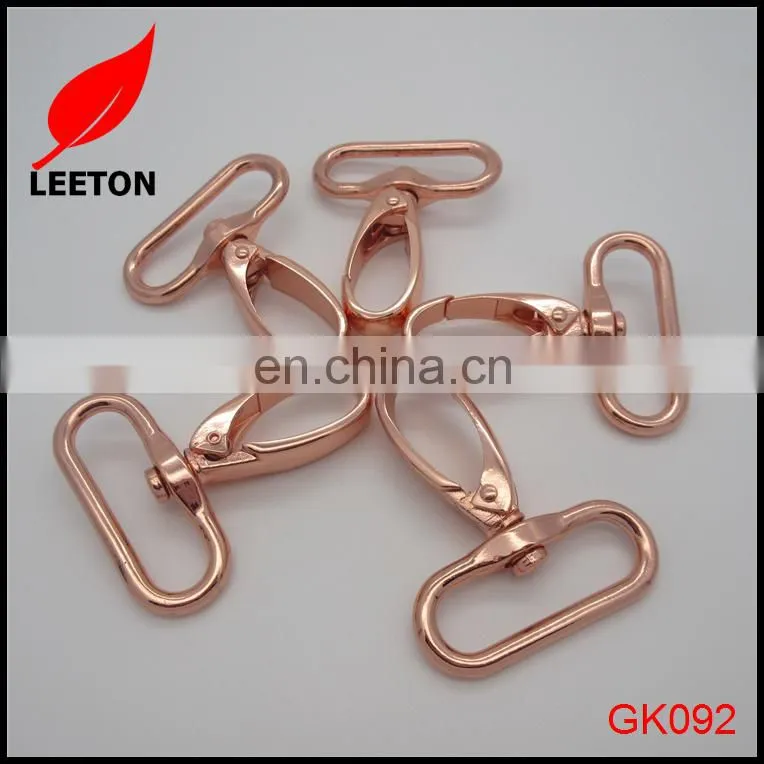 1.5inch shiny rose gold swivel snap hook for leather bag