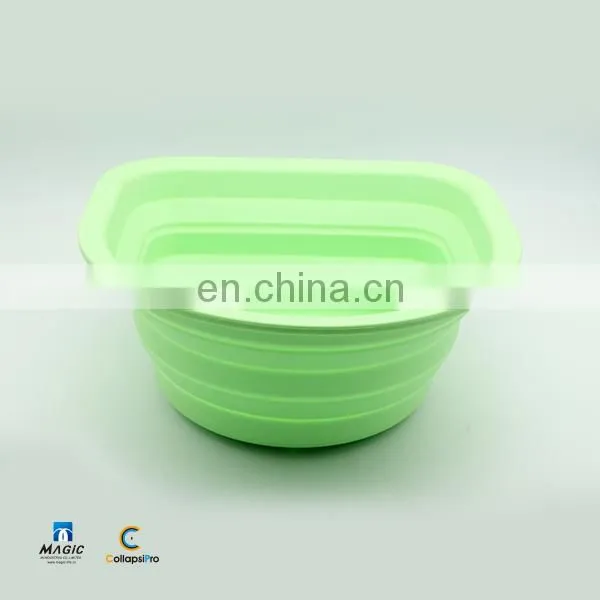 2018 Semicircle FDA Silicone Collapsible Water Bucket Foldable Food Storage Basket