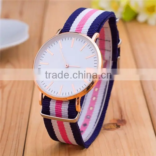 China watch factory promotional men quartz fabric wrist watch for student, wrist watches ladies, charm men watch