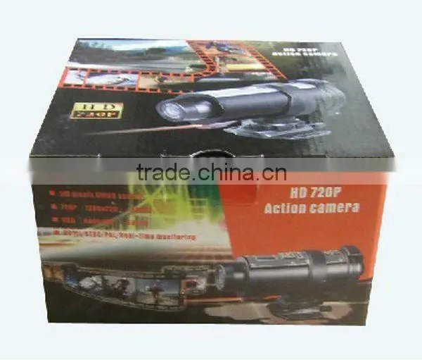 Creative design weatherproof and 10M underwater workable 720p hd diving/ski helmet camera with 120 degre viewing angle