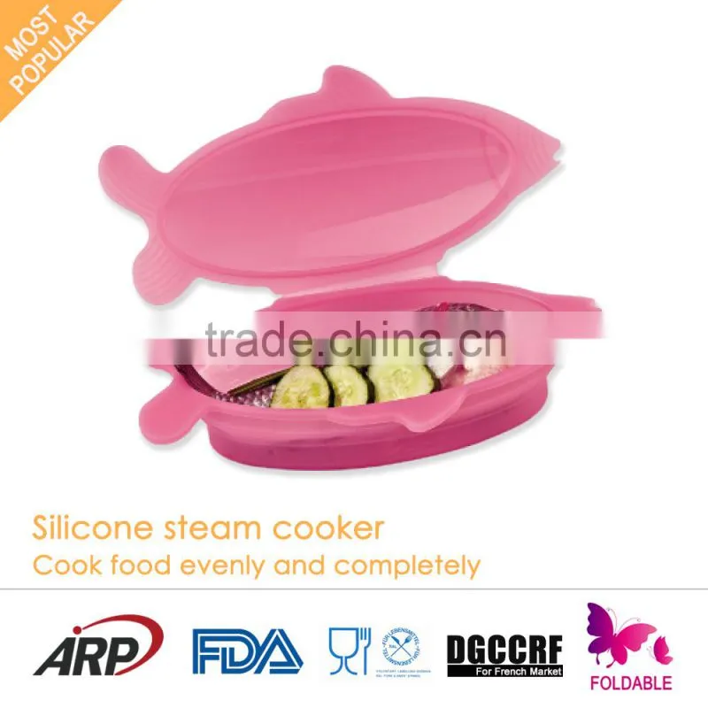 Collapsible, Foldable, Non-stick,odorless, Silicone Steamer, Steam Cooker, FDA, LFGB, DGCCRF