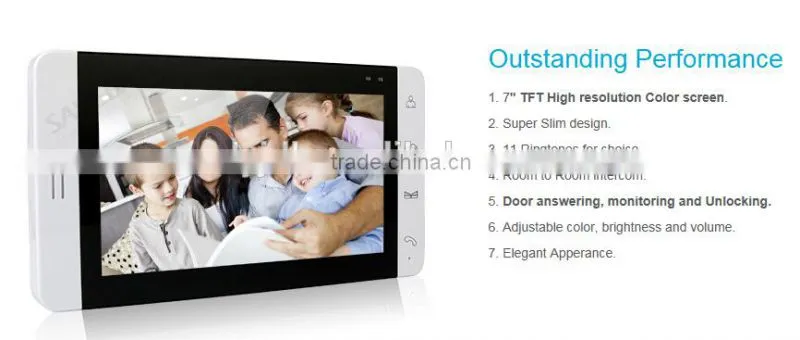 7" Wired Video Door Phone Hands-free Intercom Night Vision Camera Color Monitor