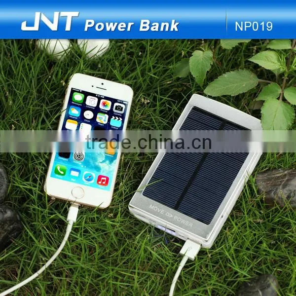 Solar power portable power bank dual output travel charger newest pocket size power bank with 1 year warranty