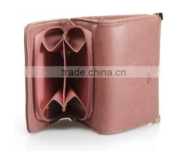 Vintage genuine leather short women wallet