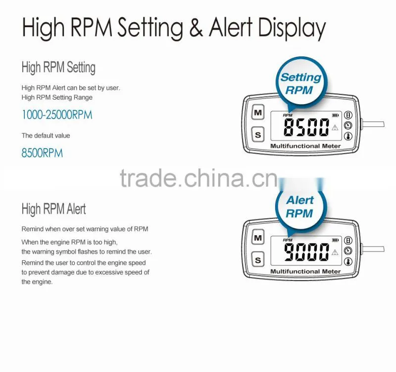 Large LCD Temperature meter Tachometer