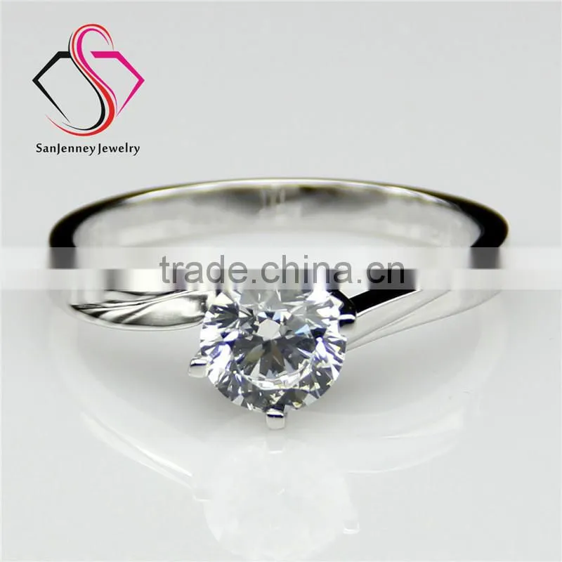 Round Brilliant Cut Moissanite Solitaire 1 Carat 6.5mm Center 14k 18k PT950 Wedding Engagement Ring
