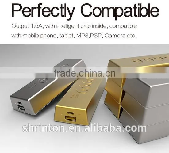 Gold BAR, Hot selling Power Bank 6666mah from China power bank Factory