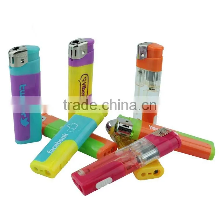 Customized logo print plastic electronic LED torch lighter