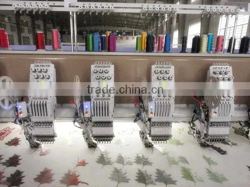 6needles 21heads flat single sequin embroidery machine
