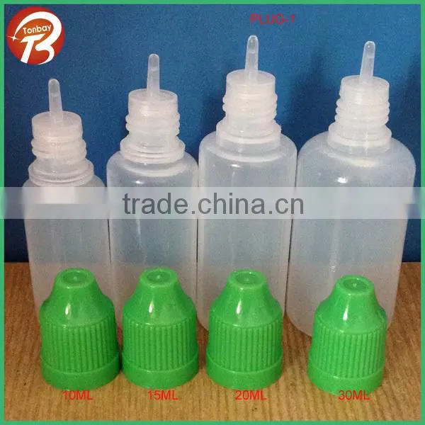 8ml empty e liquid nicotine PET clear plastic dropper bottle with long thin tip& white childproof cap