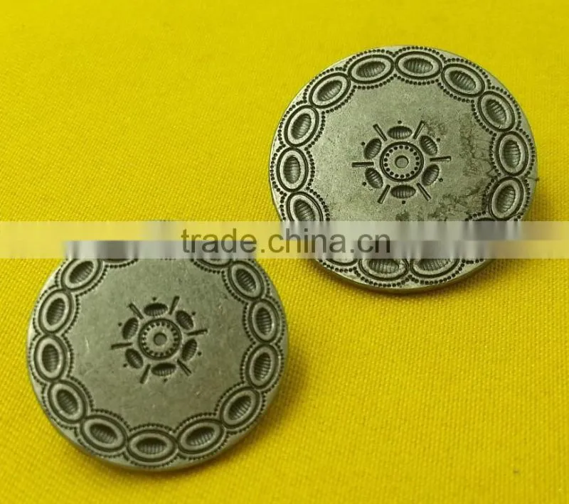 Fancy Sew-on Metal Shank Button For Jacket --- MJ2083