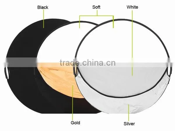 Double hand-held portable 80cm 5-in-1 circle reflector Silver/White/Black/Gold/Soft