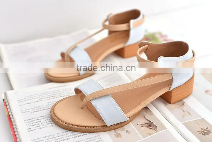 Latest design low heels fashion girl's shoes sandals