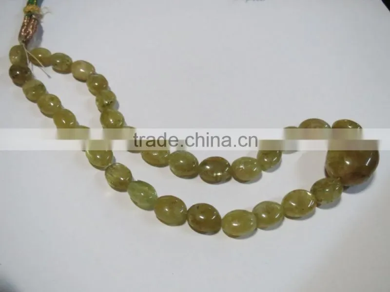 RARE Natural Chrysoberyl Cat's Eye oval stone bead necklace