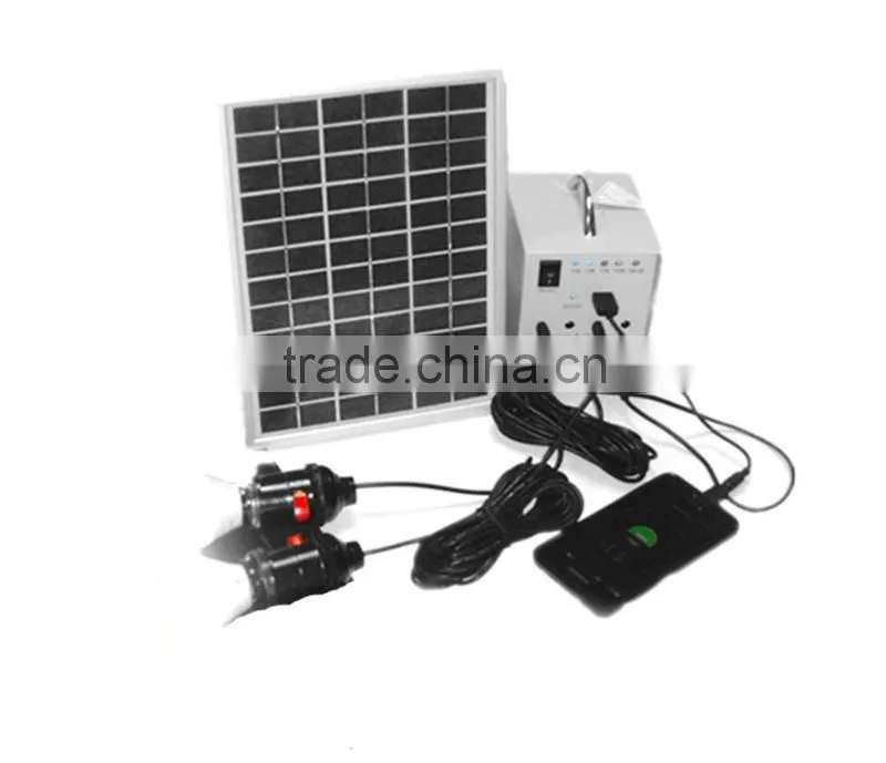 led solar home lighting system kit with 5v usb charging