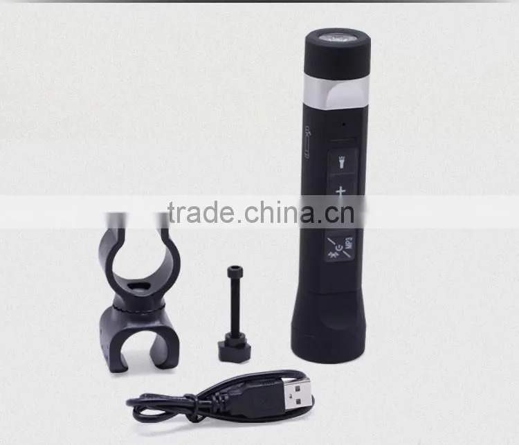 bicycle handsfree move power bank with bluetooth speaker torch
