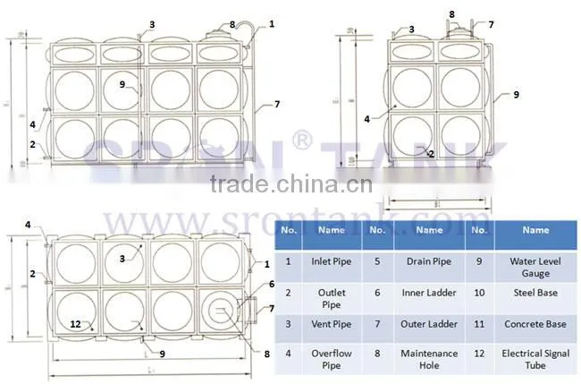 316 Stainless Steel Water Tank With China National Standard