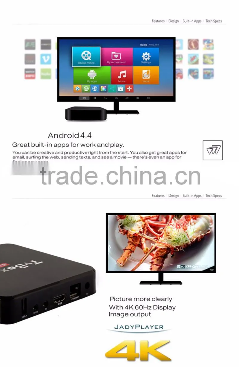 R9 Rockchip RK3229 Quad Core Android TV Box XBMC Kodi 16.0 Android 4.4 1G/8G WiFi H.265 TV BOX