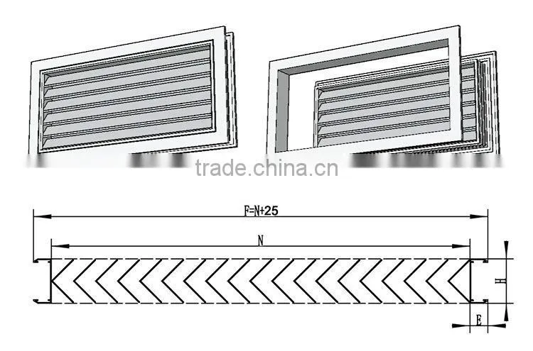 ventilation aluminum return air grille for doors