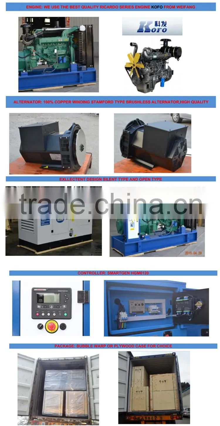 Low Price Good Quality Diesel Generators Powered by British Ricardo Engine 8KW to 250KW