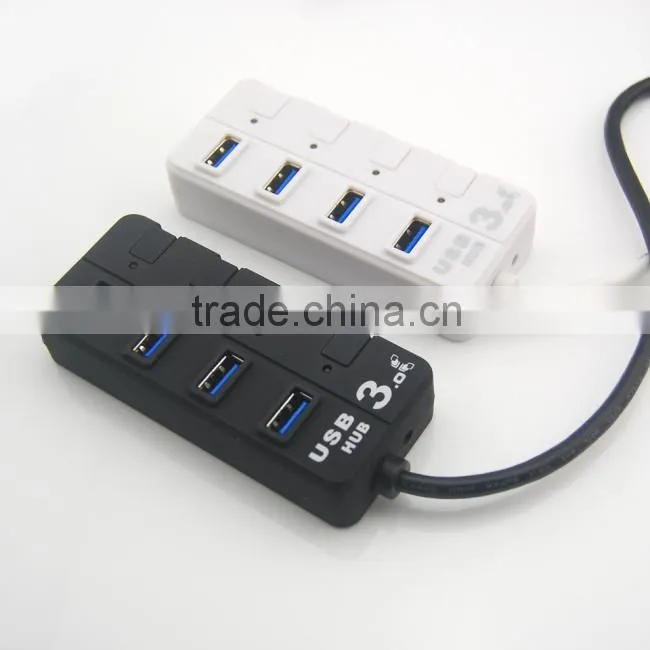 Super speed 5Gbps 3.0 version 4 port usb hub with led indicator