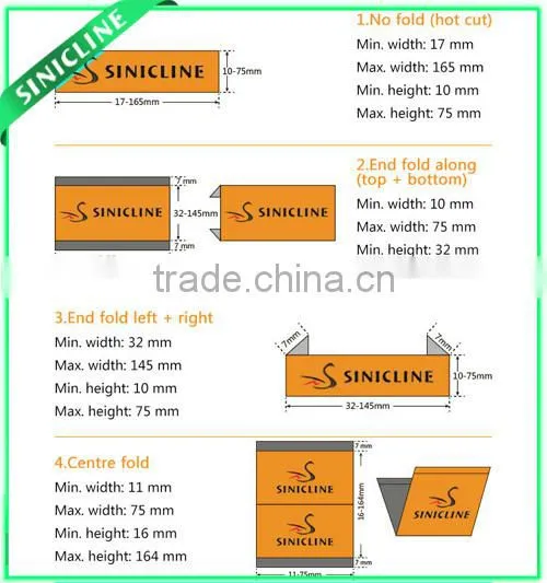 Sinicline Woven Care Content Label for Garment
