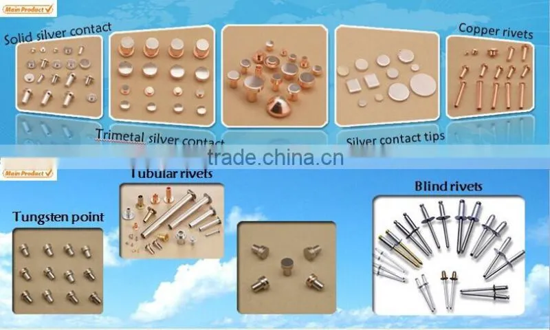 Steel round head plating silver contact rivet for switches and timers