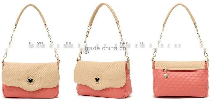New attractive ladies pu bags with metal parts, nice and fashion pu bags for lady