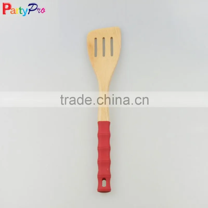 2016 new product Bamboo kitchen utensils with silicone handles