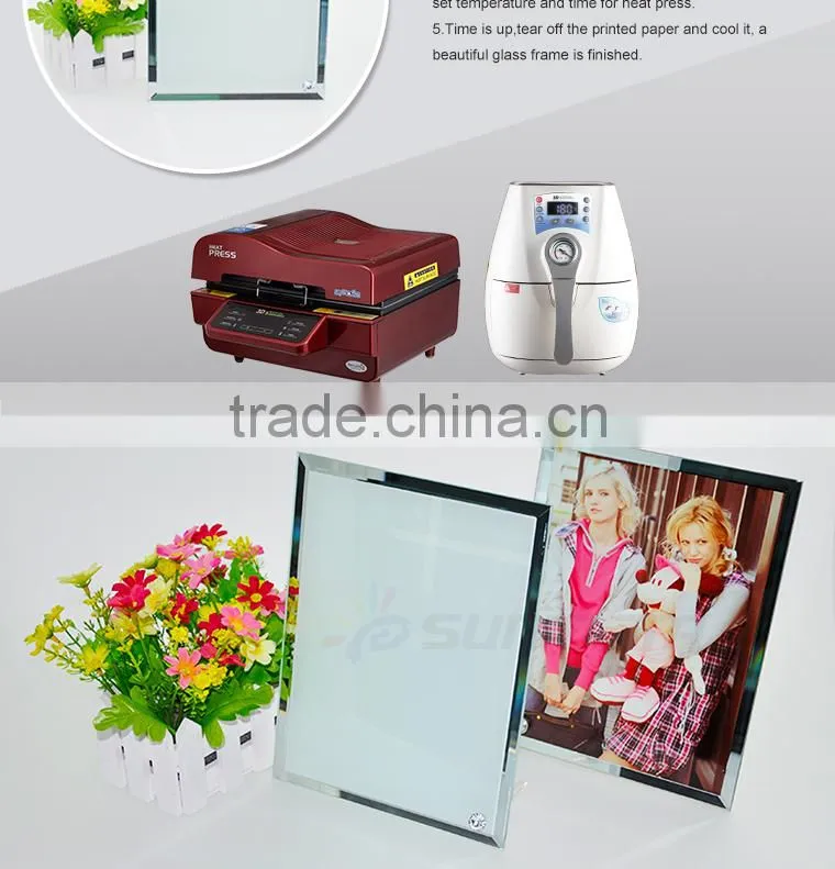 High Quality Sublimation Glass Photo Frame can be used for clock