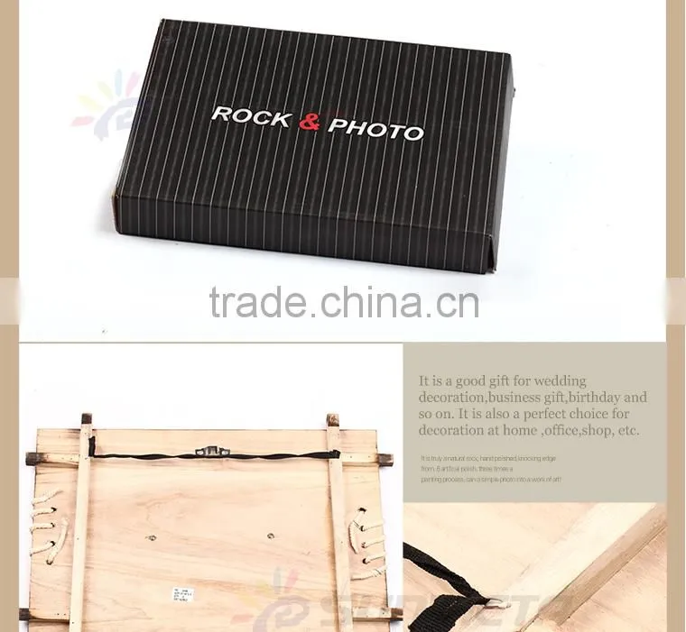 Sunmeta sublimation wooden rock photo frame wall hanging SH40