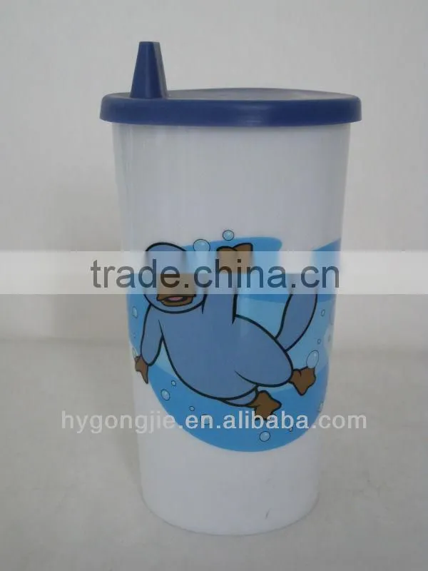 500ml plastic drinking cup with lid for kids
