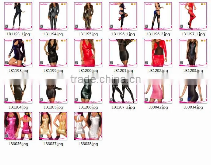 Factory price black sexy leather lingerie for women
