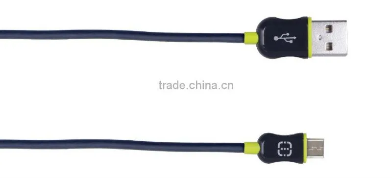 walnut 1.2m length black micro USB cable for universal phone