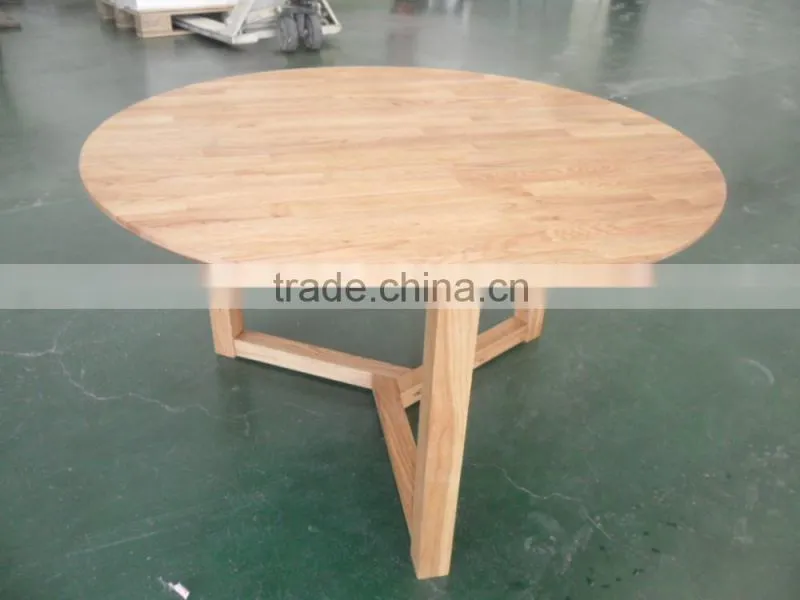 Modern Simple Foldable Oak Solid Wood Round Coffee Table