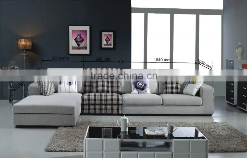 2015 Latest Wooden Grey Sofa Set Designs With Chaise Lounge