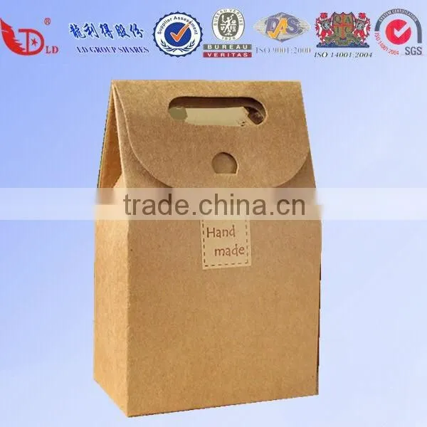 High quality recycled feature hand bag,kraft paper bag for snack food