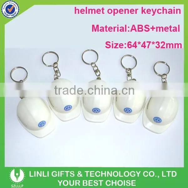 Plastic Safety Helmet Shape Bottle Opener Keychain
