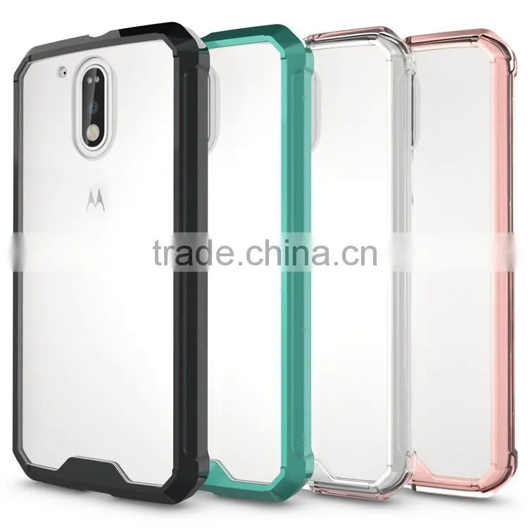 PC Back Cover Crystal Bumper Hybrid Protective Case for Motorola Moto G4