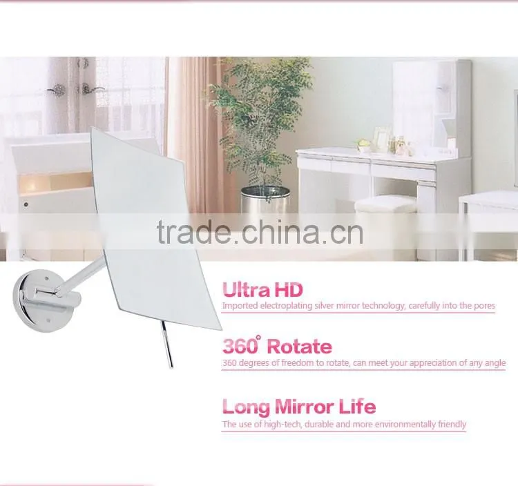 adjustable one way square 5x magnifying wall mirror decorative mirror