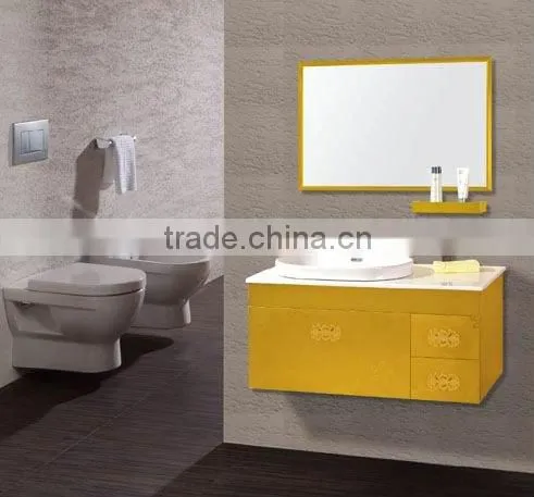 newest design golden stainless steel bathroom cabinet GD1002