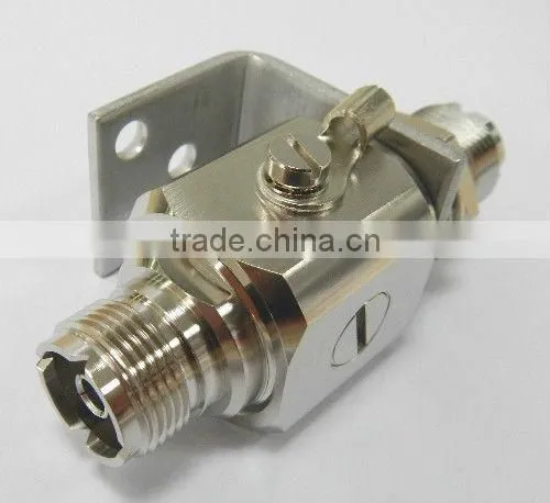 UHF female to UHF female, bulkhead, lightning arrester