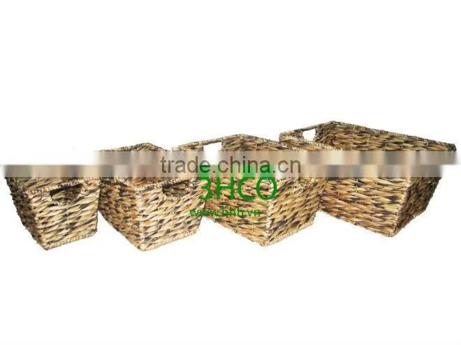 2015 New Product Water Hyacinth Hamper for Home Decoration and Furniture