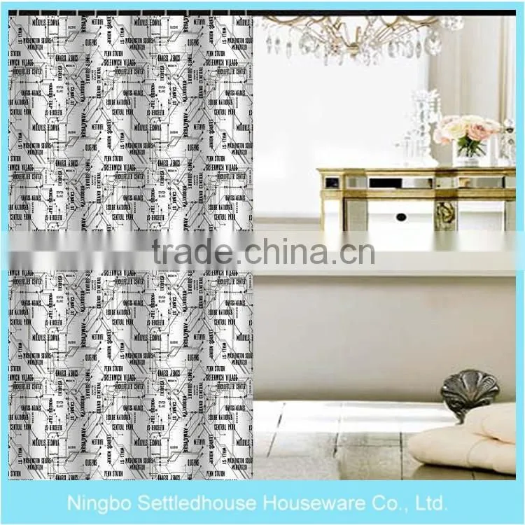 Factory Rotary Printing Mildew Resistant fabric shower curtain, home goods shower curtains