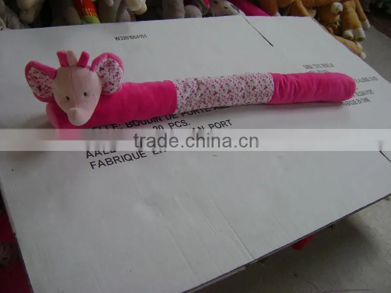 90*8cm beautiful promotional customized grey stuffed plush door stopper,door shield with embroidered "SWEET HOME" logo