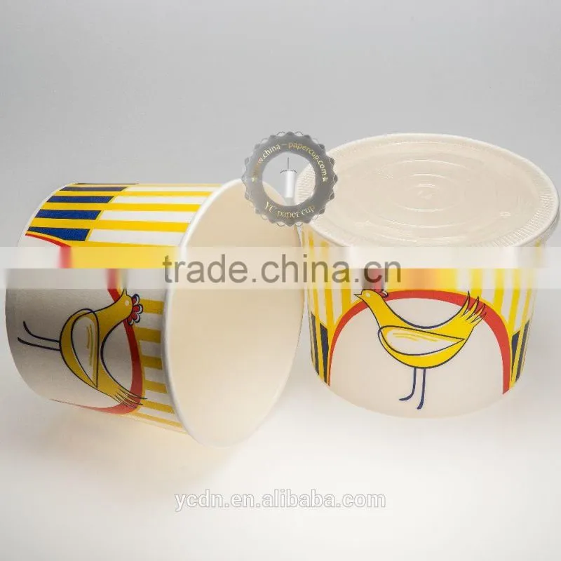 64oz disposable paper popcorn container