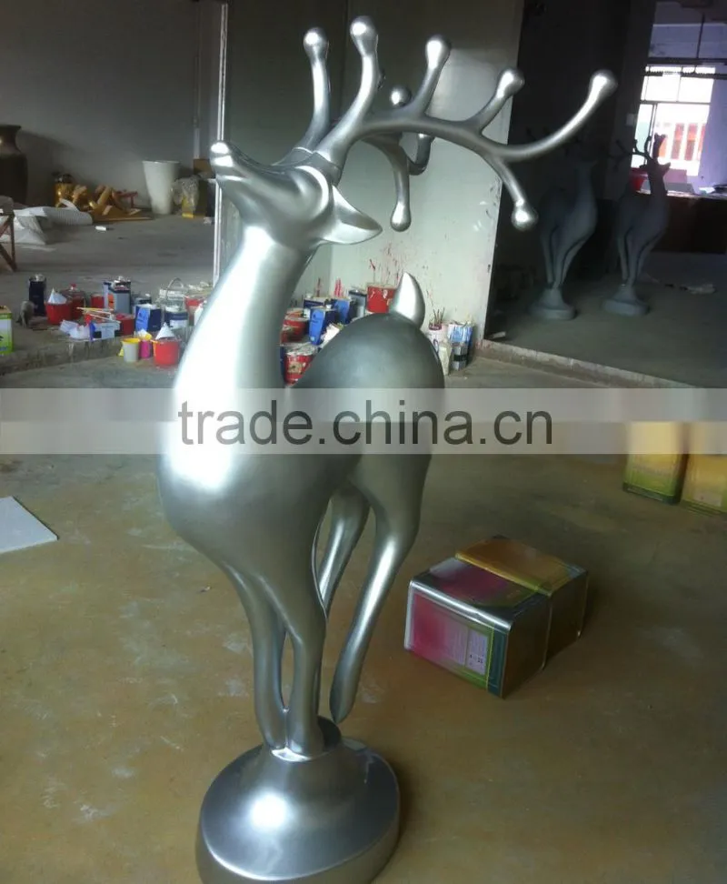 180 cm Height Fiberglass Christmas Reindeer/Indoor &Outdoor sculpture decoration