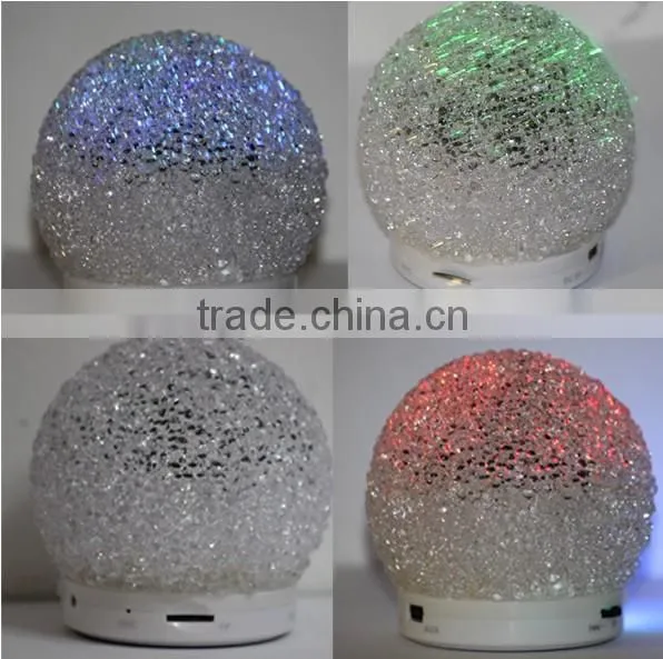 Portable Crystal Snowball Bluetooth Speaker with TF card